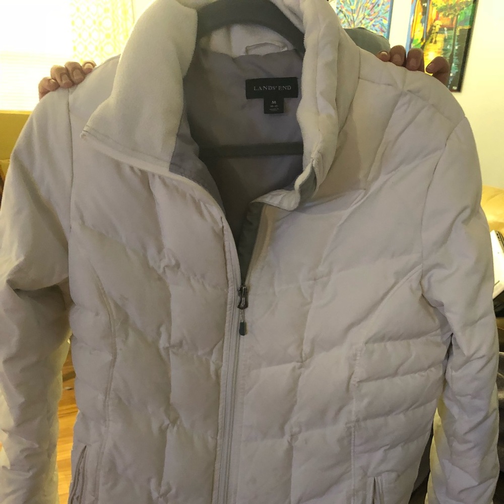 Women’s Lands End winter coat white medium 10-12